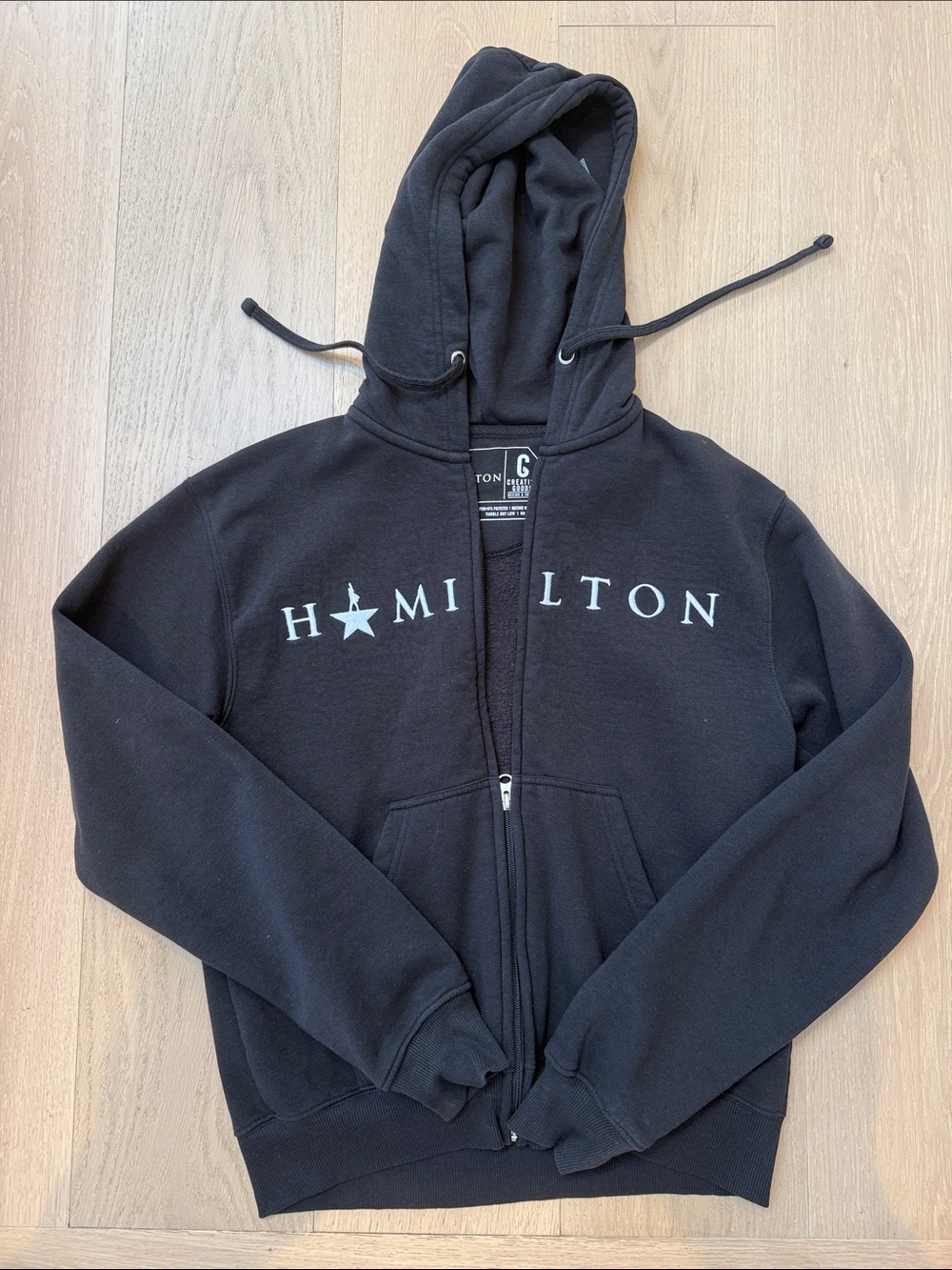 Hamilton Black Full-Zip Hoodie with White Logo